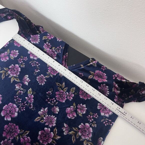 1 State Dress Womens Medium Mini Floral Velvet Velour Holiday Soft Whimsigoth - Picture 7 of 11